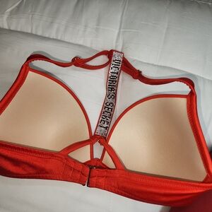 NWT Victoria’s Secret Red Rhinestone Racerback Swim Top 32DDD